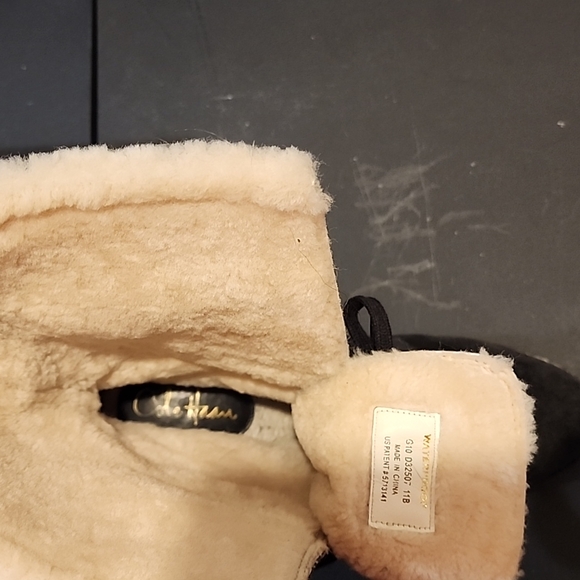 Black Suede Cole Haan Nike Waterproof Wedge Boots, sz 11 - Picture 4 of 6